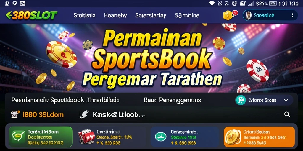 Tampilan utama gameplay 380SLOT yang menampilkan berbagai pilihan taruhan olahraga.