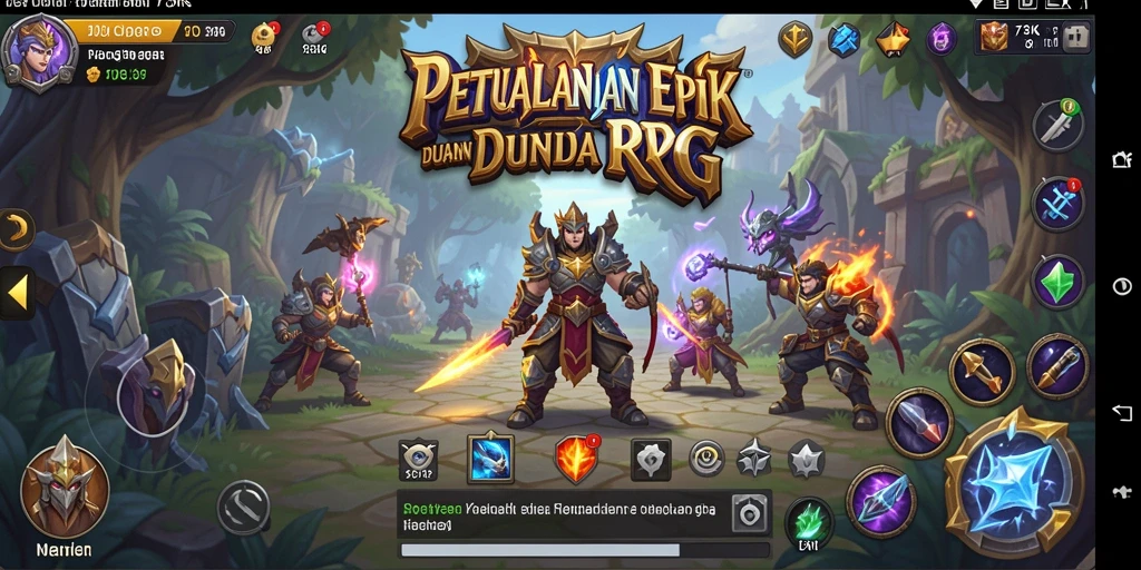Gambar menunjukkan aksi epik dalam gameplay RPG 73K.