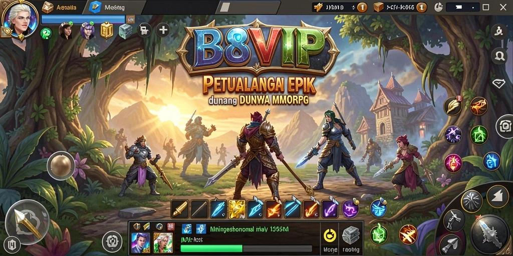Tampilan gameplay B8VIP dengan aksi seru di dunia MMORPG.