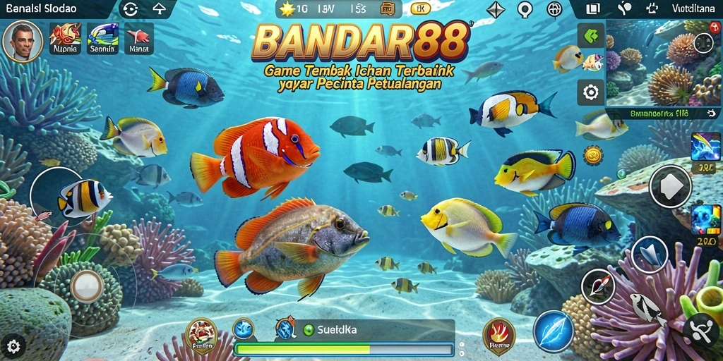 Tangkapan layar gameplay BANDAR88 yang menampilkan aksi Tembak Ikan yang seru.