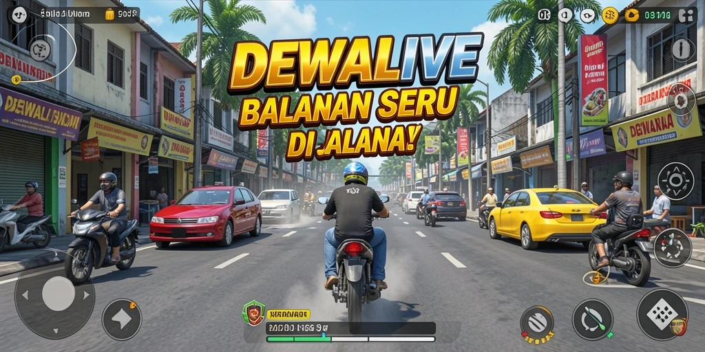 Tampilan gameplay balapan seru di DEWALIVE.