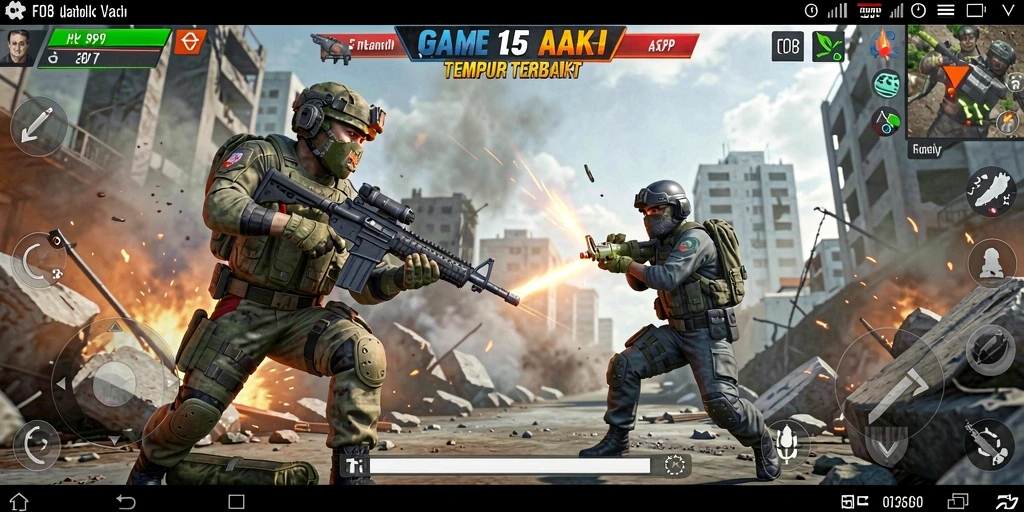 Tampilan gameplay seru dalam pertempuran TPS F08.