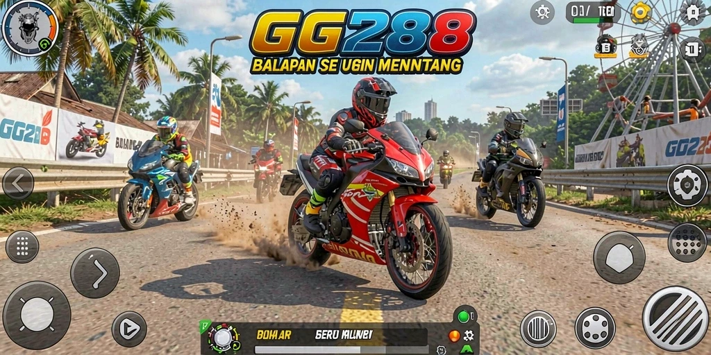 Gameplay seru balapan motor di GG288 dengan lintasan menantang.