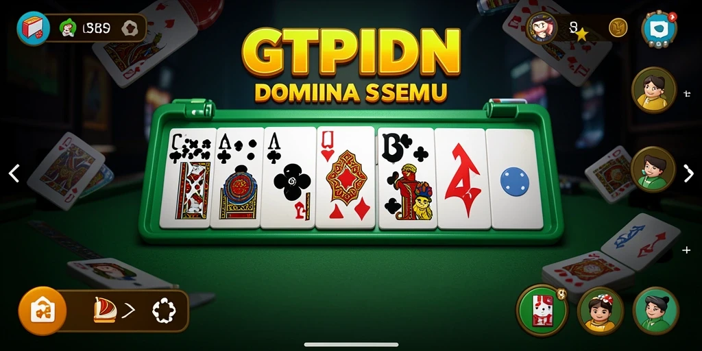 Tampilan gameplay seru dalam GTPIDN dengan teman-teman bermain Domino.