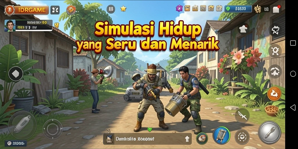 Tampak menarik dari gameplay IDRGAME dalam simulasi kehidupan.