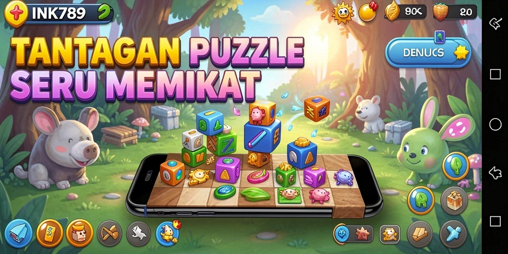 Tampilan gameplay puzzle yang menarik dan menantang.
