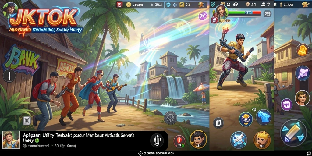 Screenshot utama JKTOK menunjukkan interface aplikasi Utility yang menarik dan fungsional.