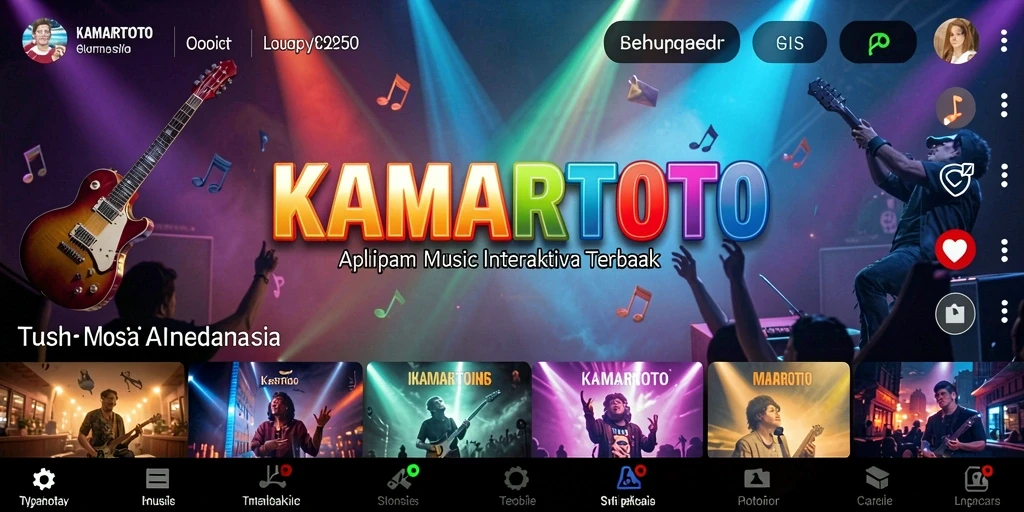 Screenshot gameplay KAMARTOTO menampilkan interaksi pengguna dengan berbagai lagu.