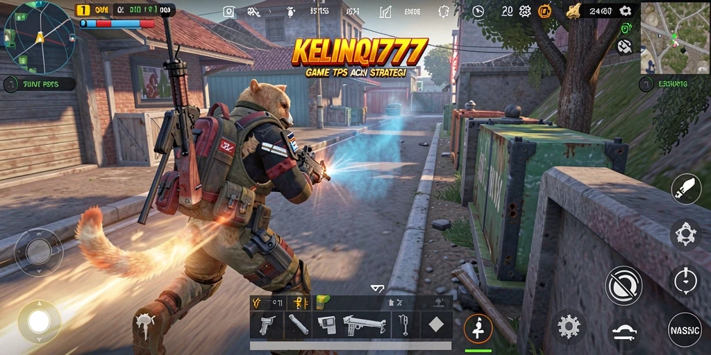Screenshot gameplay KELINCI777 menunjukkan aksi tembak-menembak yang intens.