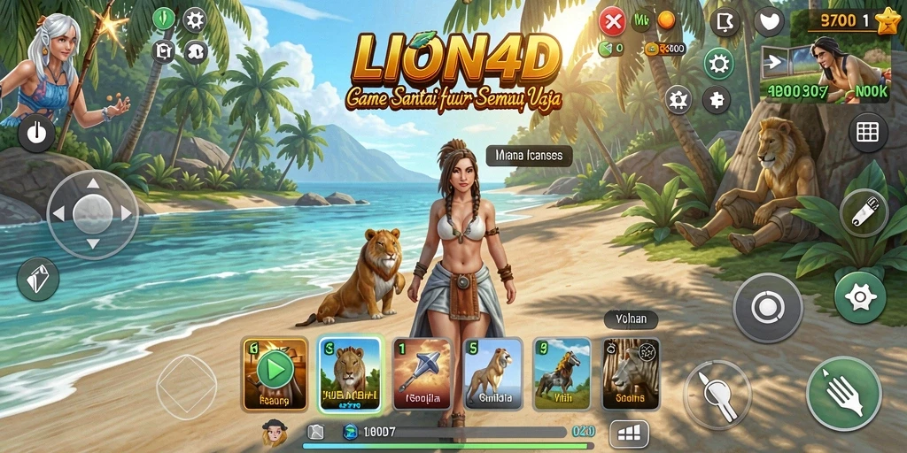 Tampilan gameplay santai LION4D yang menyenangkan dan interaktif.