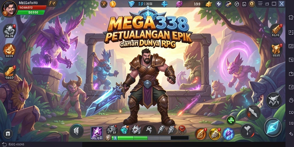 Screenshot MEGA338 menampilkan pertarungan seru dalam dunia RPG.