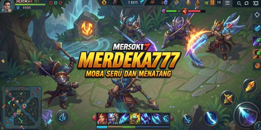 Screenshot gameplay MOBA yang intens dan seru di MERDEKA777.