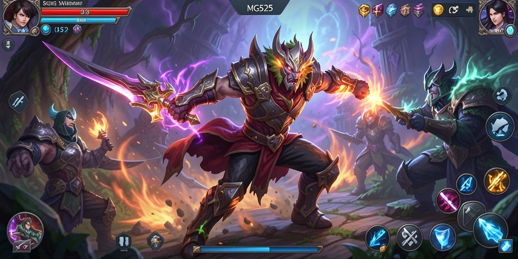 Screenshot MG525 menampilkan aksi mendebarkan dalam pertempuran ARPG.
