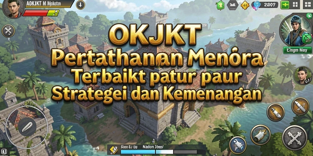 Screenshot gameplay OKJKT menunjukkan aksi menara bertahan yang mendebarkan.