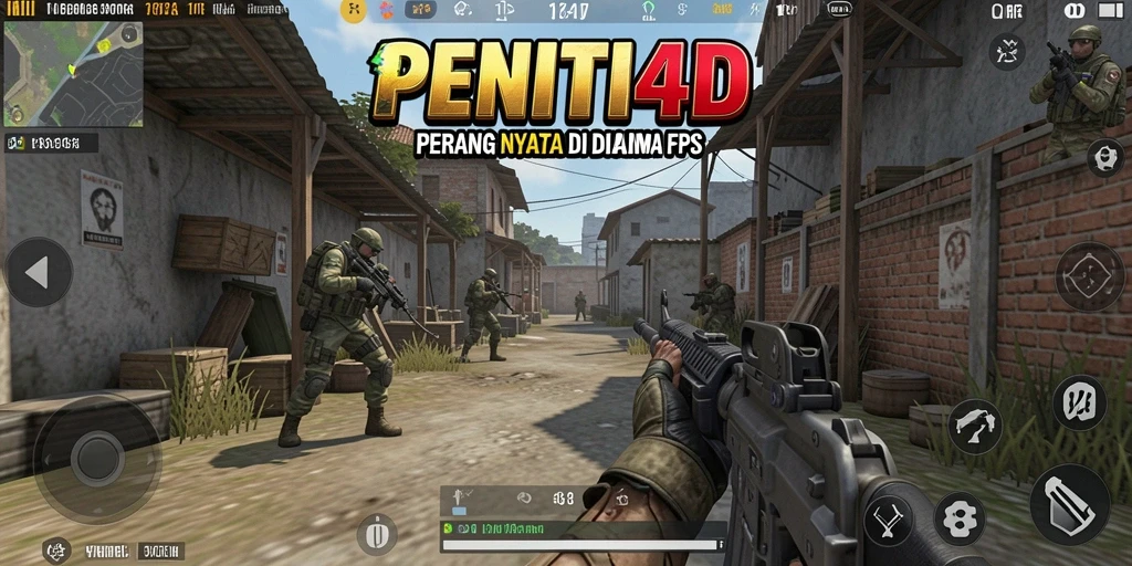 Tampilan gameplay intens dari PENITI4D dalam aksi FPS.
