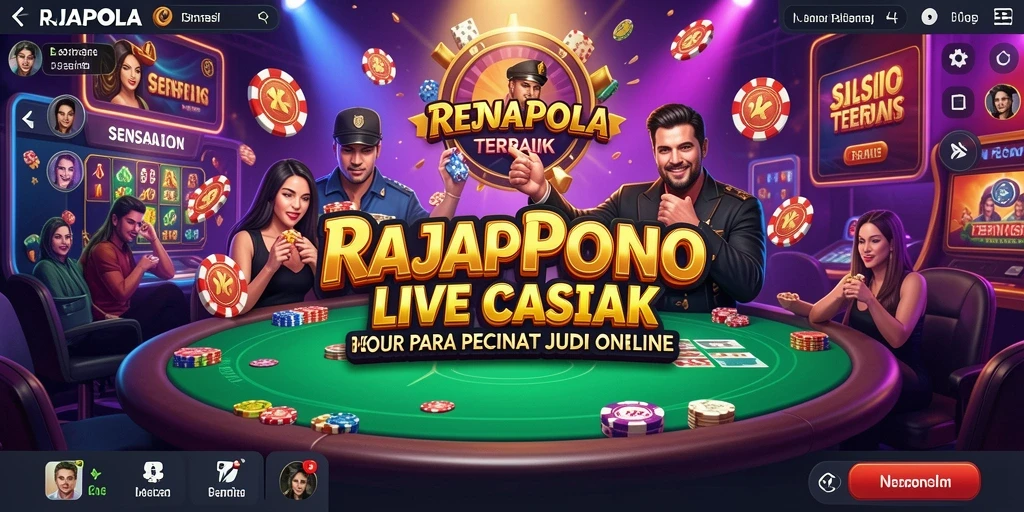 Tampilan gameplay RAJAPOLA yang melibatkan dealer langsung dan pemain.