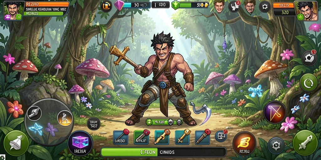Gameplay <strong>REZIXO</strong> yang menampilkan interaksi karakter yang mendalam.
