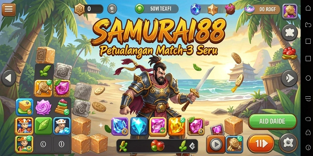 Gameplay seru dengan grafis warna-warni di SAMURAI88