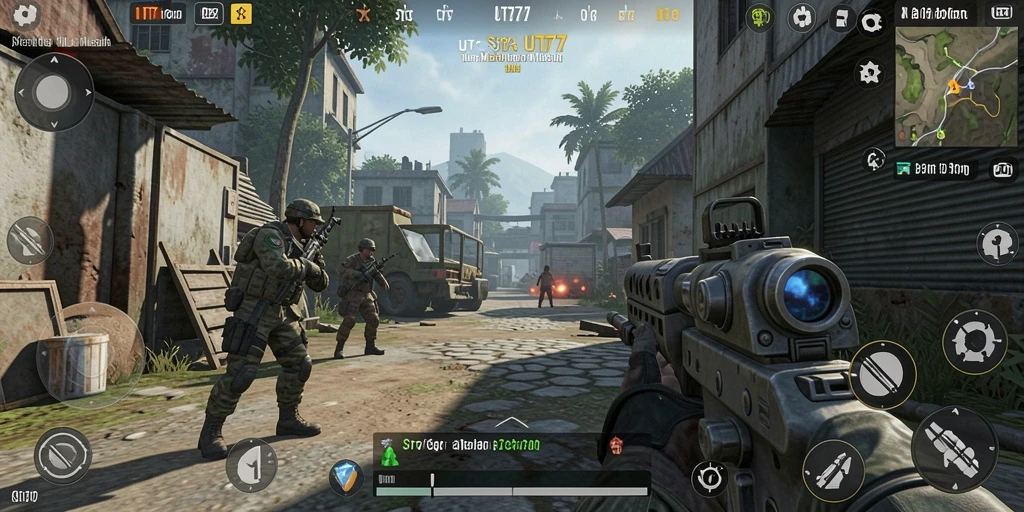Screenshot UT77 menampilkan aksi strategis yang intens dalam pertempuran.