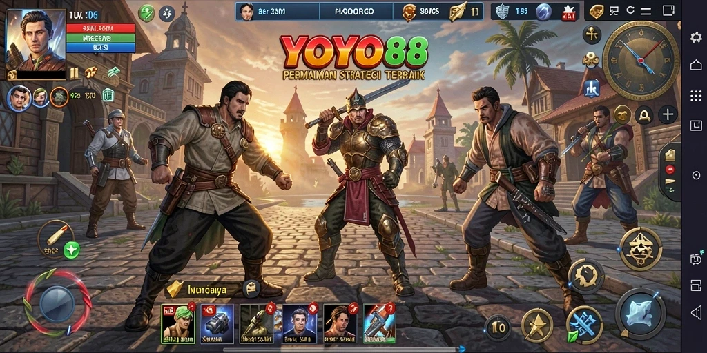 Tampilan epik pertempuran dalam game YOYO88 dengan taktik cerdas.