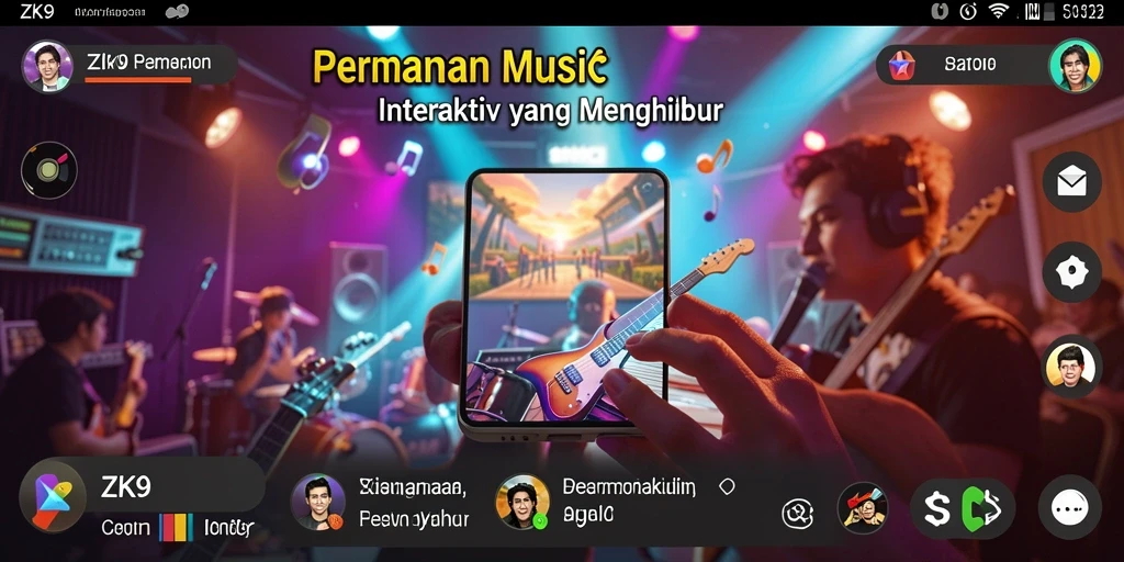 Screenshot gameplay ZK9 menampilkan momen seru saat bermain musik.